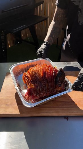 Need crowd-pleasing Holiday Ham recipe? We got you! Here's how to do it: Ingredients: 8-14 lbs. Sam’s choice spiral cut honey cured double glaze ham 1/3 cup Pit Boss Texas BBQ Rub ½ cup brown sugar ½ cup apricot jam 3 tablespoons dijon mustard ½ cup fresh orange juice (freshly squeezed) Directions: 1. Set smoker to 300°F. 2. Take ham out of its packaging, transfer to an aluminum pan, and pat dry. 3. Lightly sprinkle the Pit Boss Texas BBQ Rub all over the ham, then place in smoker and let cook f