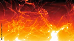Abstract background of orange smoke and fire in the rays of the sun, beautiful glowing waves from the air with particles of energy and magic. Screensaver, video in 4k, motion graphics design