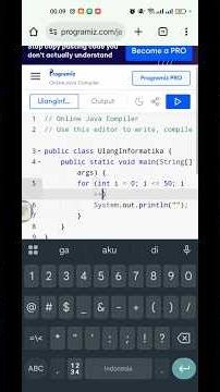 tutorial membuat coding pengulangan kata menggunakan java compiler