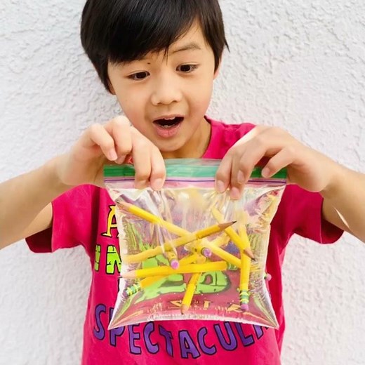 Pencil in Water Bag Science Experiment for Kids