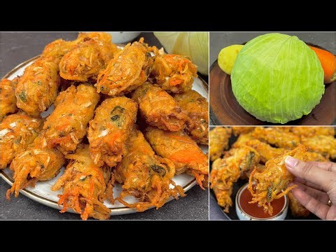 মাত্র ১০ মিনিটে একদম নতুন স্বাদের মুচমুচে বাঁধাকপির পাকোড়া ⁉️ Crispy Cabbage Snacks | Pakora Recipe