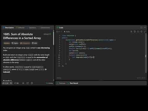 LeetCode 1685. Sum of Absolute Differences in a Sorted Array