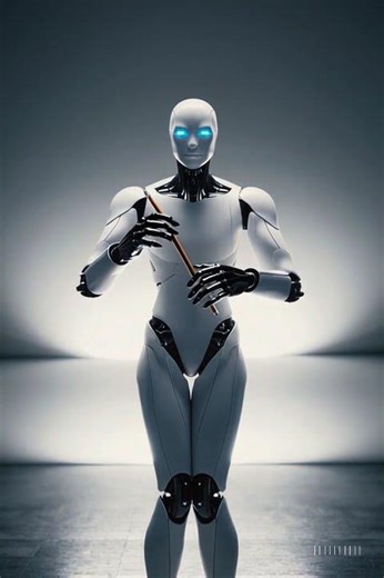 A futuristic humanoid robot
