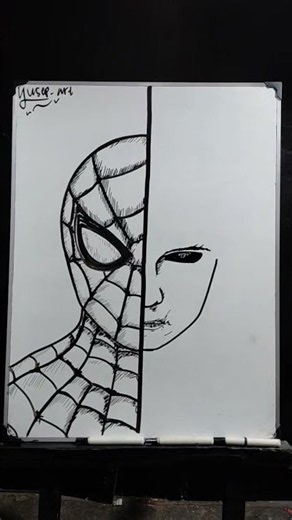 How to draw spiderman🕷🕸Step by step"Happy try"🔥#spidermanbrandnewday #art #howtodraw