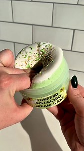 Whipped Pistachio Cream Cake 🍰✨ new variation of our signature wip texture! it’s like a foamy, gritty pulpy wip. it comes with two toppers, one microsand and one butter. it returns this Friday! | pilotslime