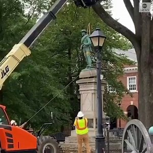207K views · 3.4K reactions | A crowd cheered as workers in Charlottesville, Virginia removed a Confederate statue near the site of a violent white nationalist rally three years ago. The statue has been outside the County courthouse for 111 years. https://abcn.ws/3kpjGev | ABC News | Facebook