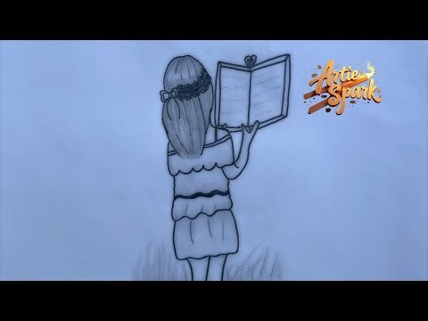 How to Draw a Girl Reading a Book from Behind with Pencil 📚✨ | Easy Drawing Tutorial
