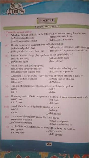Chemistry class 11 ch 10 Mcqs 💯 correct Answer