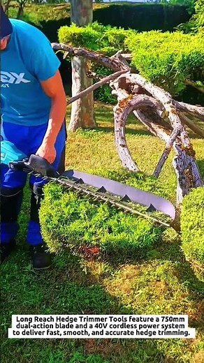 Long Reach Hedge Trimmer Tools Shape 750mm Hedges with 40V Cordless Precision