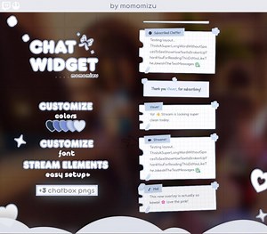 3 Free Chatboxes) Blue Paper Theme Chat Widget | Kawaii Note Chat Overlay for Stream Elements | Soft Pastel Streamer - Etsy