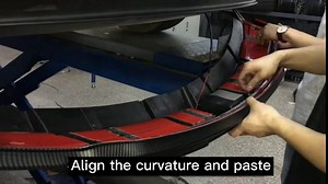Rear Diffuser Bumper Lip Fit 2017-2023 Tesla Model 3, Glossy Carbon Fiber ABS Bumper Cover Rear Protector Aprons Spoiler Splitter