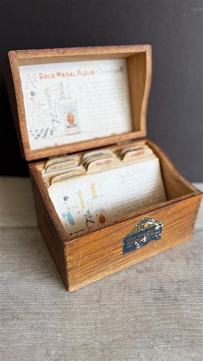 Antique Gold Medal Flour Recipe Box: 1920s Oak With Original Recipe Cards - Etsy