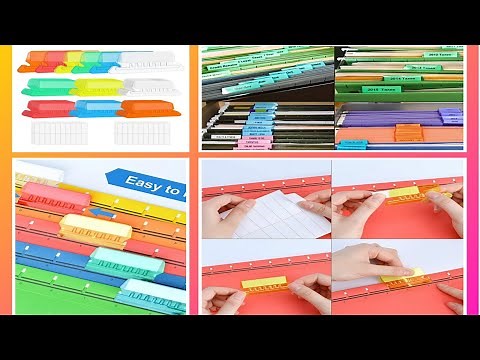 60 Pcs 2 Inch Hanging Folder Tabs and 120 Grids Inserts for Quick Identification of File Folders