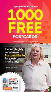 1000 Free Postcards When You Sign Up Now! Start growing your business today! | PostcardMania
