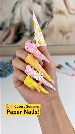 💅 DIY Paper Nails 🌸 So Cute! #papernails #nailsart #papercrafts #origami