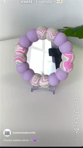 chunky bubble mirror 🫧💜 #home #decor #homedecor #handmade #customorder #shopsmallbusiness #shopsmall #pasteldecor #decorlovers #homeaccessories #homestyling #girlydecor #girlyhome #livingroomdecor #bedroomdecor #mirror #officedecor #groovydecor #bedroomstyling #supportsmallbusiness #smallbusiness #shopsmall | Luxe Home Decor
