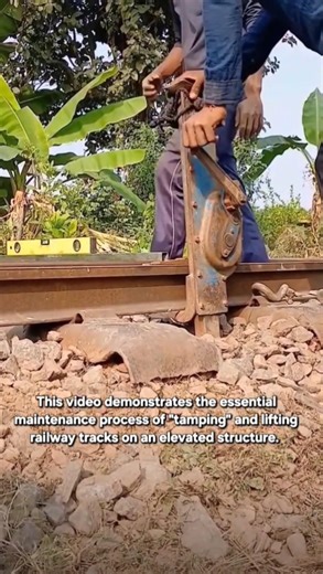 Precision Engineering: Manual Track Lifting and Leveling on Elevated Railways