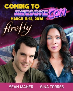 ⭐ FIREFLY FANS ⭐ Sean Maher (Simon Tam) and Gina Torres (Zoë Washburne) are coming to Awesome Con in March! They will appear on SATURDAY & SUNDAY! 🎟️ Buy badges >> awesome-con.com/badges ⭐ View Guests >> awesome-con.com/guest 🏨Book Your Hotel >> awesome-con.com/travel ☄️Sean Maher also known for the voice of Nightwing/Dick Grayson in “Son of Batman”, “Teen Titans: The Judas Contract”, “Batman: Hush” and many more! ☄️Gina Torres also known for Cas in “The Matrix Revolutions” & “The Matrix Revol