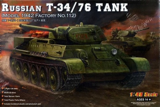 Hobbyboss 84806 1/48 Russian T-34/76 Model 1942 Factory No.112 plasti