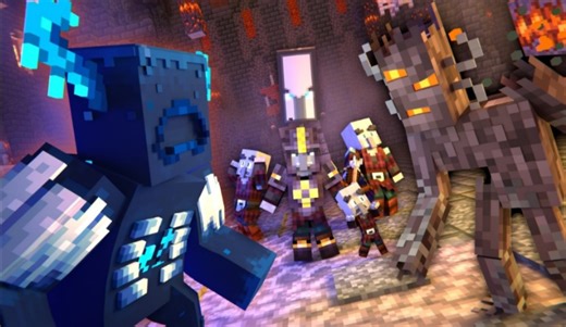 我的世界动画 CREAKING CASTLE - Warden vs Creaking Army and Pillagers