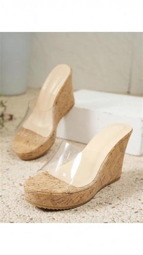 Women's Fashionable Cork Wedge Sandals, Casual Comfortable Transparent High Heel Sandals for Summer, Stylish All-Match Wedge Sandals for Daily Wear #comfyshoes #womenssandals #trendingshoes #toryburchsandals #cutebarefootshoes #comfortshoes #womenswedgeshoes #uniqueshoes #shoeswomens #comfortableheels