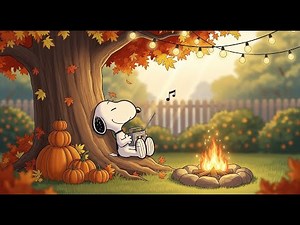 Snoopy’s Autumn Reading Evening 🍂 Cozy Lofi Sounds to Relax & Read