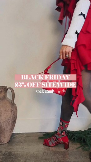 Calling all maximalists! Our Black Friday sale is your moment to stock up on the funky, elegant socks you've been eyeing. Think cottage core meets retro glam, sheer designs that look like art, and colors that pop. As seen on Shark Tank and loved by Vogue! 25% off everything with code SOCKTREAT25. Your feet deserve this: https://sockcandy.com/collections | Sock Candy