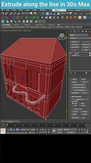 Mastering Extrude: Exploring the Power of "Extrude along the Line" in 3ds Max #shorts #3dsmax #tips