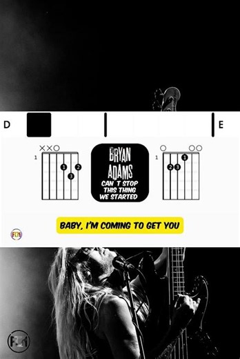 Bryan Adams - Can´t Stop This Thing We Started • Short | Scrolling Guitar Chords & Lyric