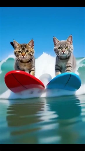 Surfing with Two Cats