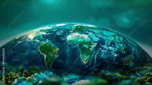 Global map showcases environmental data from crowdsourcing efforts in climate activism. Concept Climate Activism, Environmental Data, Crowdsourcing Efforts, Global Map, Sustainability