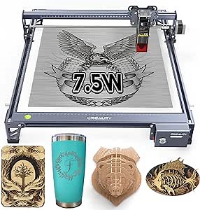 Creality Laser Engraver, Official Creality Falcon 7.5 W Laser Engraving and Cutting Machine 10000mm/min with Multiple Protection for DIY Design with Wood, Acrylic, Metal, Leather.