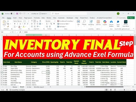 Inventory Final Report in Excel | Closing Stock, Valuation & Summary