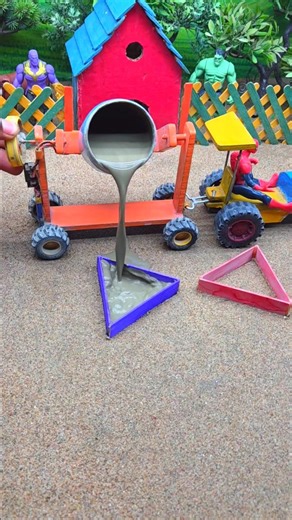 😱 Amazing Mini Tractor Making Cement Pillar | DIY Real Working Construction Machine 🚜 #shorts