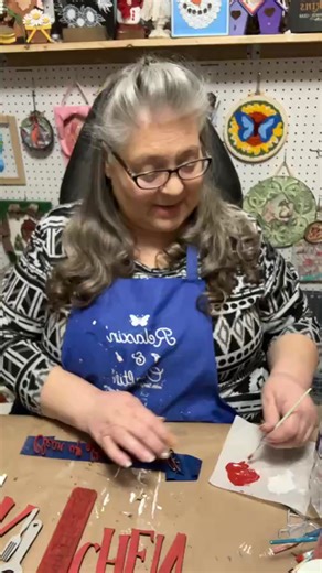 Kitchen wood craft kit during my segment of Craft Round the Clock group. Here is my affiliate link for the craft kit https://brown-eyedgirlscrafting.com?sca_ref=6037138.NXy5I2kdGk | Sonja's She Shed Sensations