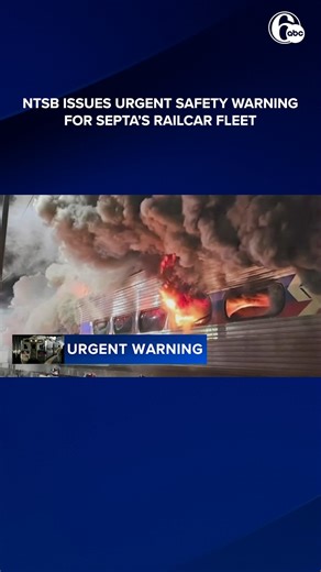 6.5K views · 35 reactions | The National Transportation Safety Board issued a stern warning to SEPTA on Wednesday, urging the transit agency to take immediate action due to fire risks in its fleet of Silverliner IV railcars. | 6abc Action News | Facebook