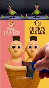 Cutting Ice-Cream Hamood Habibi Pink Panther X Chicken Banana #hamoodhabibi #memes