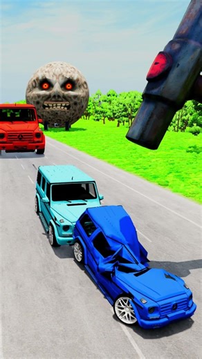 colorful big and small cars vs hammer #beamngdrive #automobile