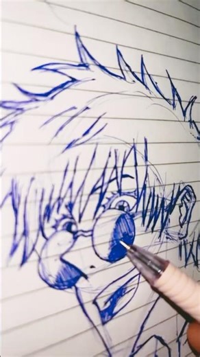 Drawing Gojo Satoru 😎🔥 | JJK Anime Art #shorts #drawing #animeeart #animedrawing