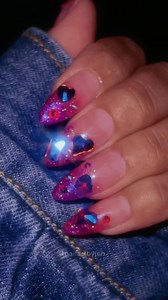 Pink Holo Bling Tips! 💖🤩💅🏽 I am obsessed with these nails!! I added the heart crystals to make it more valentines themed. SAVE & SHARE! Inspired by my love @concon_wi 💕 Using @dndgel (code: JEN25) •441 Clear Pink gel polish •244 Red Violet Mermaid gel polish •Nail Crystal Kit #holographicnails #reflectivenails #holonails #nailsofinstagram #nailart #nailinspo #nailreels #nailvideos #satisfying #trending #nailtrends #nailitdaily #nailsoftheday #holographicpolish #pressonnails #uñas #uñasholog