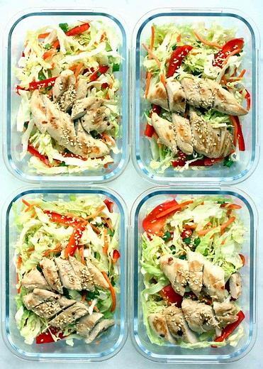 Chicken Satay Bowls with Spicy Peanut Sauce