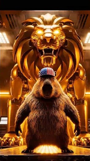 Lily Stole The Capybara’s Robot! Cappy Fights Back With A GOLDEN LION! 😱🏆 #capybara