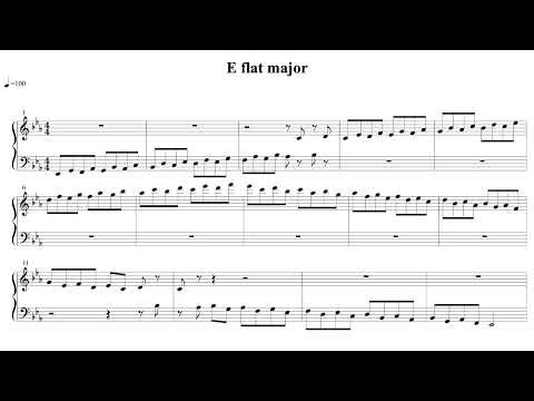 E flat major scale in thirds of 4 octaves – for cello practice