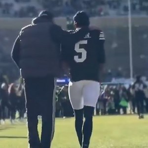 Deion Sanders walked out with Jimmy Horn Jr., whose father is in prison, at Colorado's Senior Day ❤️ When Horn asked Coach Prime, Deion responded, "I love him that much. ... I said, ‘You don’t have to ask me twice. I got you'." (Via RealMatSmith/X) | DraftKings