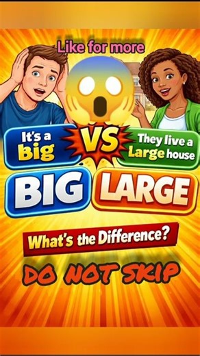 BIG vs LARGE 😱😱Very common mistake! part 18 #confusingwords #viralshorts