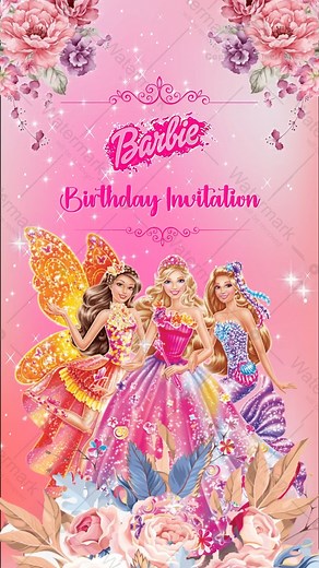 Barbie Theme Birthday Invitation Video | Barbie 5th Birthday Party...