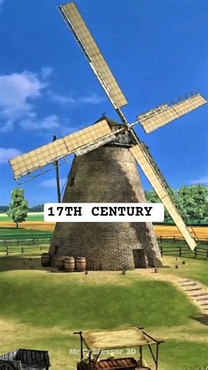 How Windmill works in 1600s (3D animation)