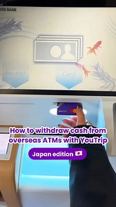 Here’s a step-by-step guide on how you can easily withdraw cash in Japan! 🇯🇵 🌟 Pro-tip: Withdraw cash from Seven Bank ATMs in 7-Eleven stores to avoid any extra ATM fees Plus, enjoy FREE S$400* in ATM withdrawals per calendar month with YouTrip to score the best JPY rates! 💴 *2% withdrawal fee is imposed thereafter More deets in the link below ⬇️ go.you.co/japan-atm-withdrawal-guide-b | YouTrip