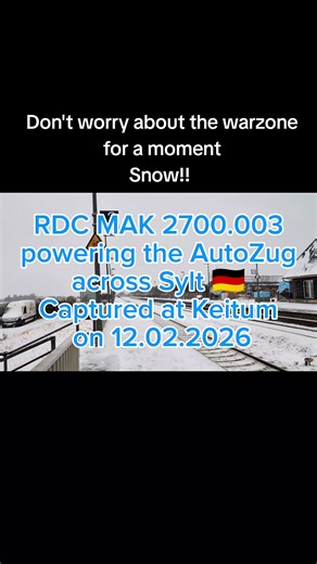 RDC MAK 2700.003 powering the AutoZug across Sylt 🇩🇪 Captured at Keitum on 12.02.2026 as it works the shuttle between Westerland and Niebüll. Steel, salt air and that unmistakable island freight energy Sylt never disappoints. #RDC #AutoZug #Sylt #Westerland #Niebüll