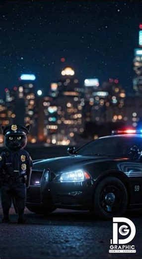 Police Cat on Duty! 🐱🚨 Confident Kitty Officer!